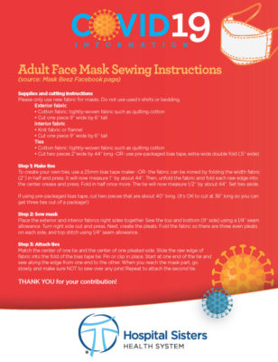 Flyer from HSHS St. Elizabeth's regarding covid masks